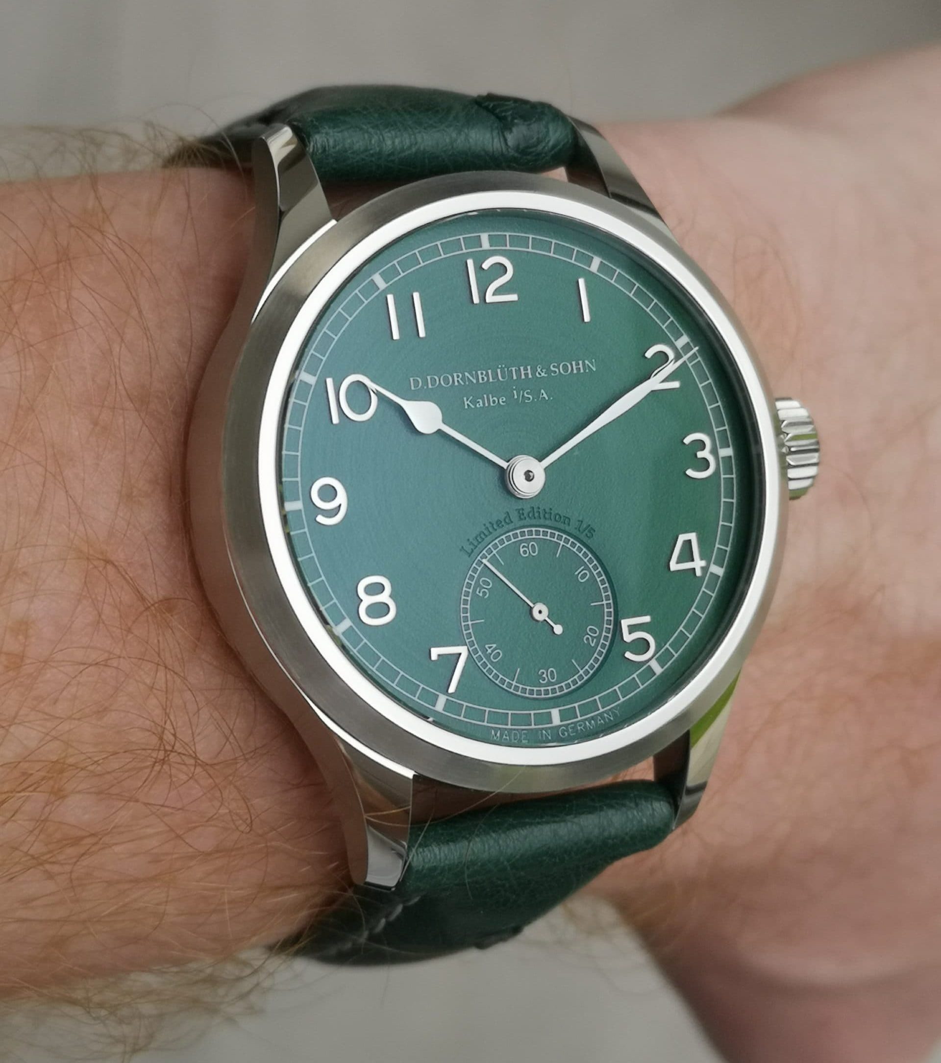 D.Dornblüth & Sohn 99.1M Green Ceramic Dial On the Wrist